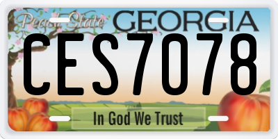 GA license plate CES7078