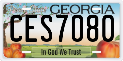 GA license plate CES7080