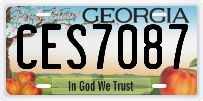 GA license plate CES7087