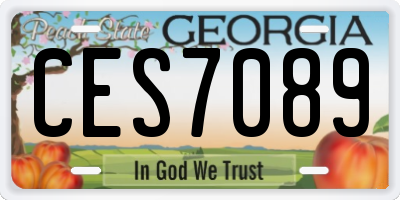 GA license plate CES7089