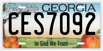 GA license plate CES7092