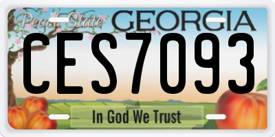 GA license plate CES7093
