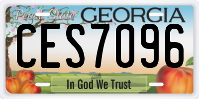GA license plate CES7096