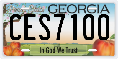 GA license plate CES7100