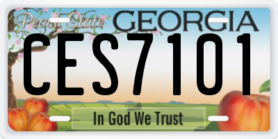 GA license plate CES7101