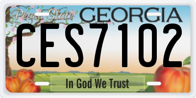 GA license plate CES7102