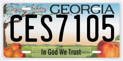 GA license plate CES7105