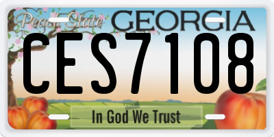 GA license plate CES7108