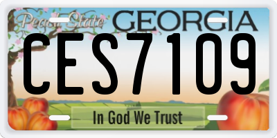 GA license plate CES7109