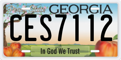 GA license plate CES7112