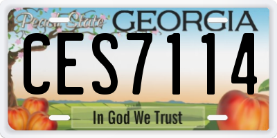 GA license plate CES7114