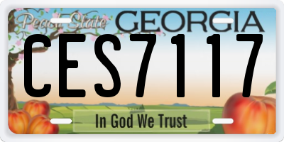 GA license plate CES7117
