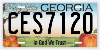 GA license plate CES7120