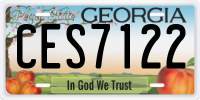 GA license plate CES7122