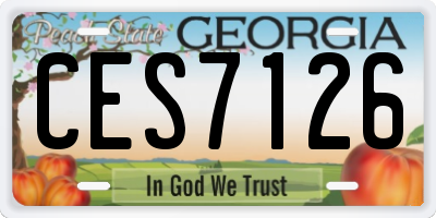 GA license plate CES7126