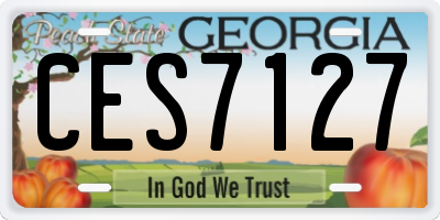 GA license plate CES7127