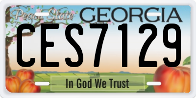 GA license plate CES7129