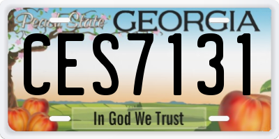 GA license plate CES7131