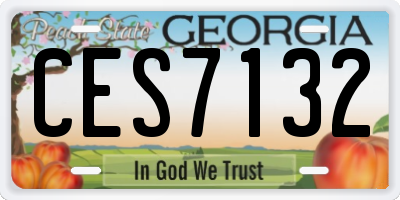 GA license plate CES7132