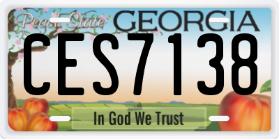GA license plate CES7138