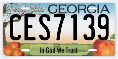 GA license plate CES7139