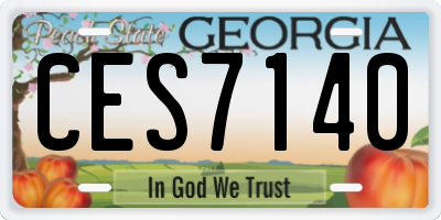 GA license plate CES7140