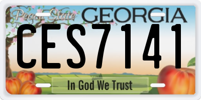 GA license plate CES7141
