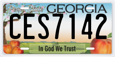 GA license plate CES7142