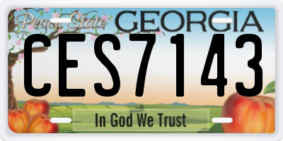 GA license plate CES7143