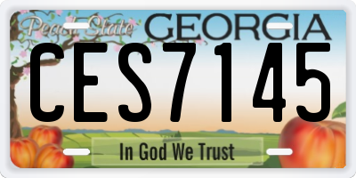 GA license plate CES7145
