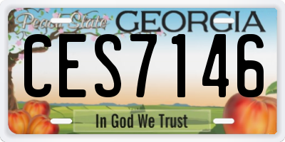 GA license plate CES7146