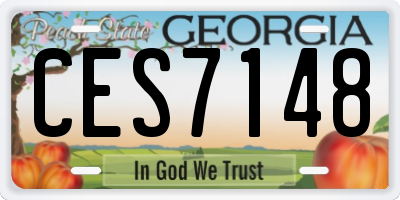 GA license plate CES7148