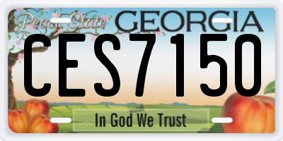 GA license plate CES7150