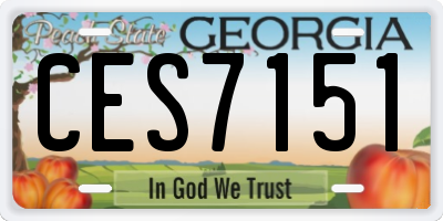 GA license plate CES7151