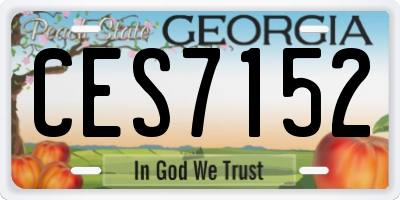 GA license plate CES7152