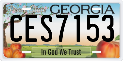 GA license plate CES7153