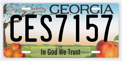 GA license plate CES7157