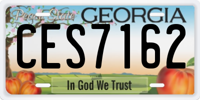 GA license plate CES7162