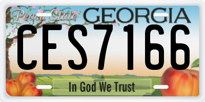 GA license plate CES7166