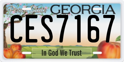 GA license plate CES7167