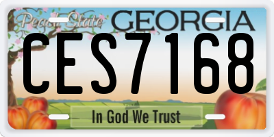 GA license plate CES7168