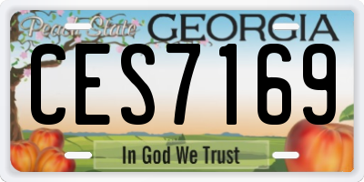 GA license plate CES7169