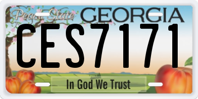 GA license plate CES7171