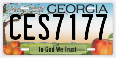 GA license plate CES7177