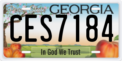 GA license plate CES7184