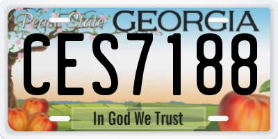 GA license plate CES7188