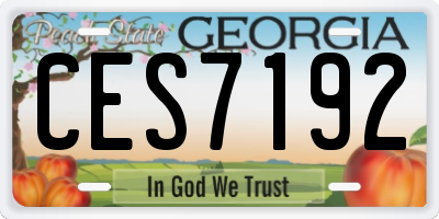 GA license plate CES7192