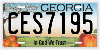 GA license plate CES7195