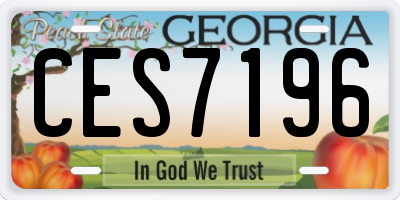GA license plate CES7196