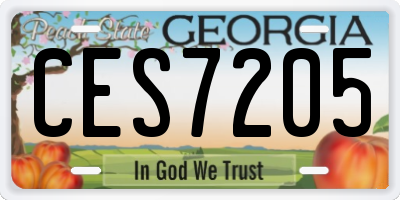 GA license plate CES7205